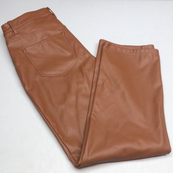 VEGAN LEATHER RW & amp;CO. HIGH-RISE STRAIGHT LEG CROP JEAN STYLE 27x26 - Picture 3 of 11